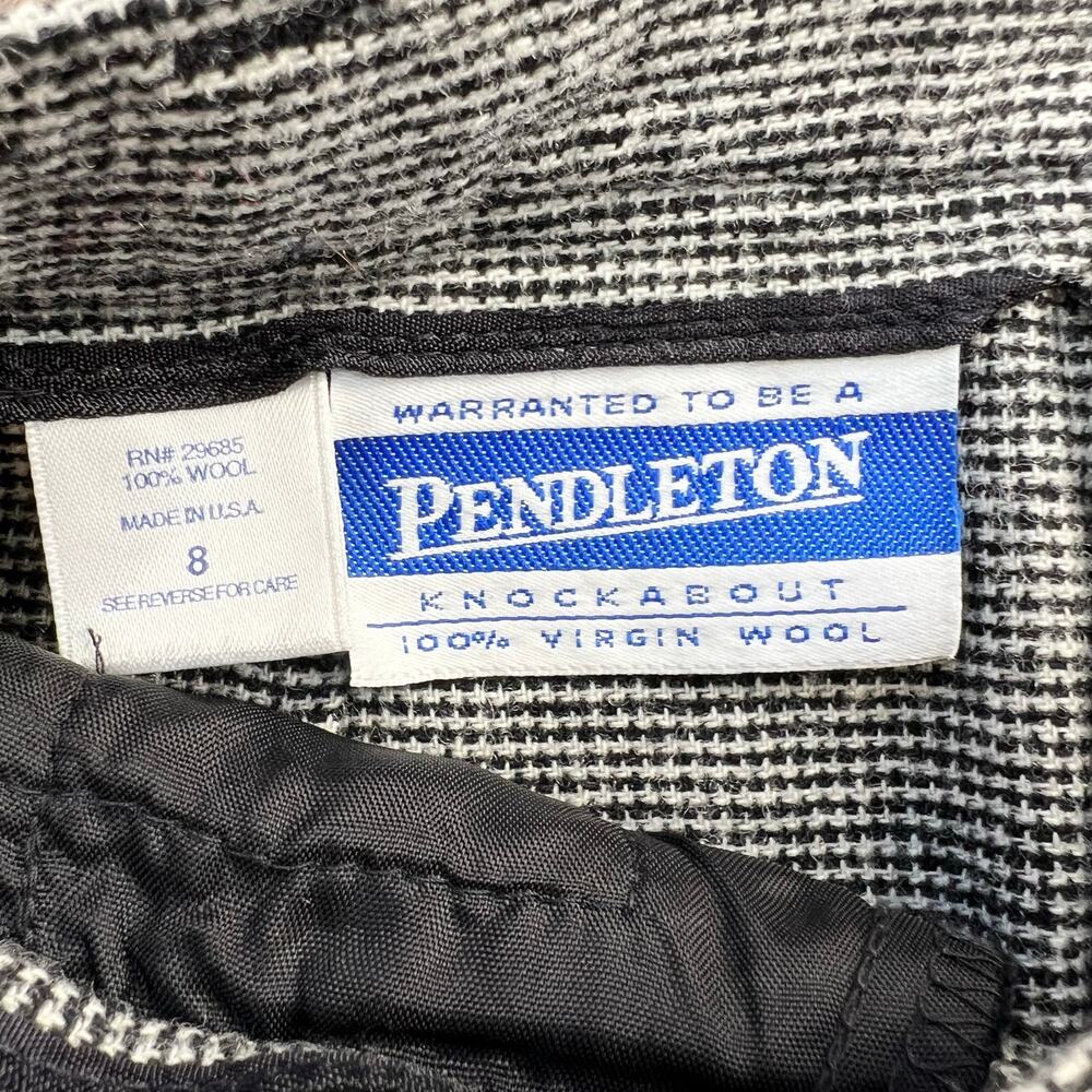 vintage Pendleton Knockabout Womens Black and White Plaid Midi Skirt - Picture 3 of 7